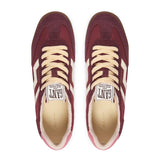 Gant Beylana women's burgundy suede and leather retro trainers
