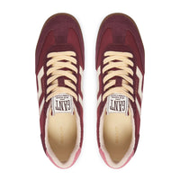Gant Beylana women's burgundy suede and leather retro trainers