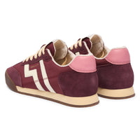 Gant Beylana women's burgundy suede and leather retro trainers