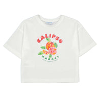 Mayoral girls' white cotton t-shirt