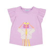 Mayoral girls' lilac cotton t-shirt