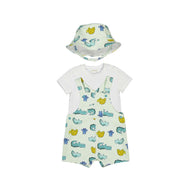 Mayoral Boys Short Dungaree Hat Set Apple