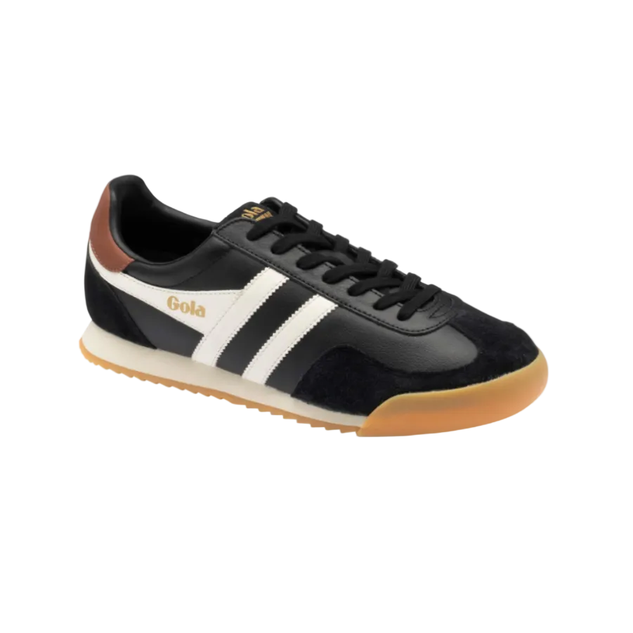 Gola Mens Trainer Europa Leather Black/Off White/Rust