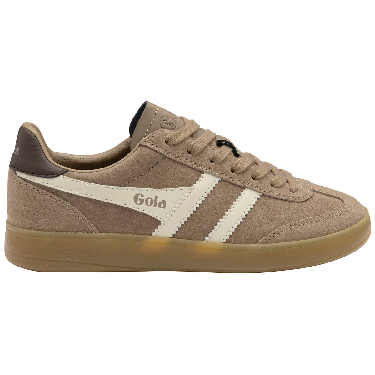 Gola Viper women's taupe suede trainers with off-white wingflash