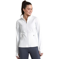Gym+Coffee women's ultra white adaptive zip top