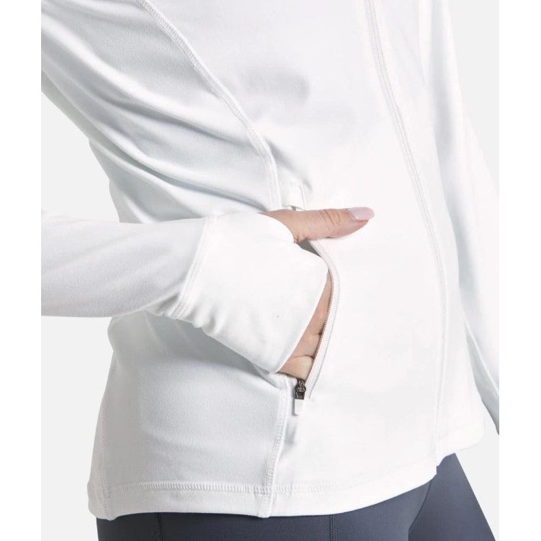 Gym+Coffee women's ultra white adaptive zip top