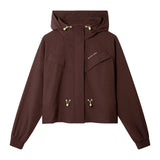 Gym+Coffee women's Cinch windbreaker jacket in mocha bean