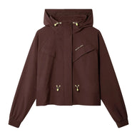 Gym+Coffee women's Cinch windbreaker jacket in mocha bean