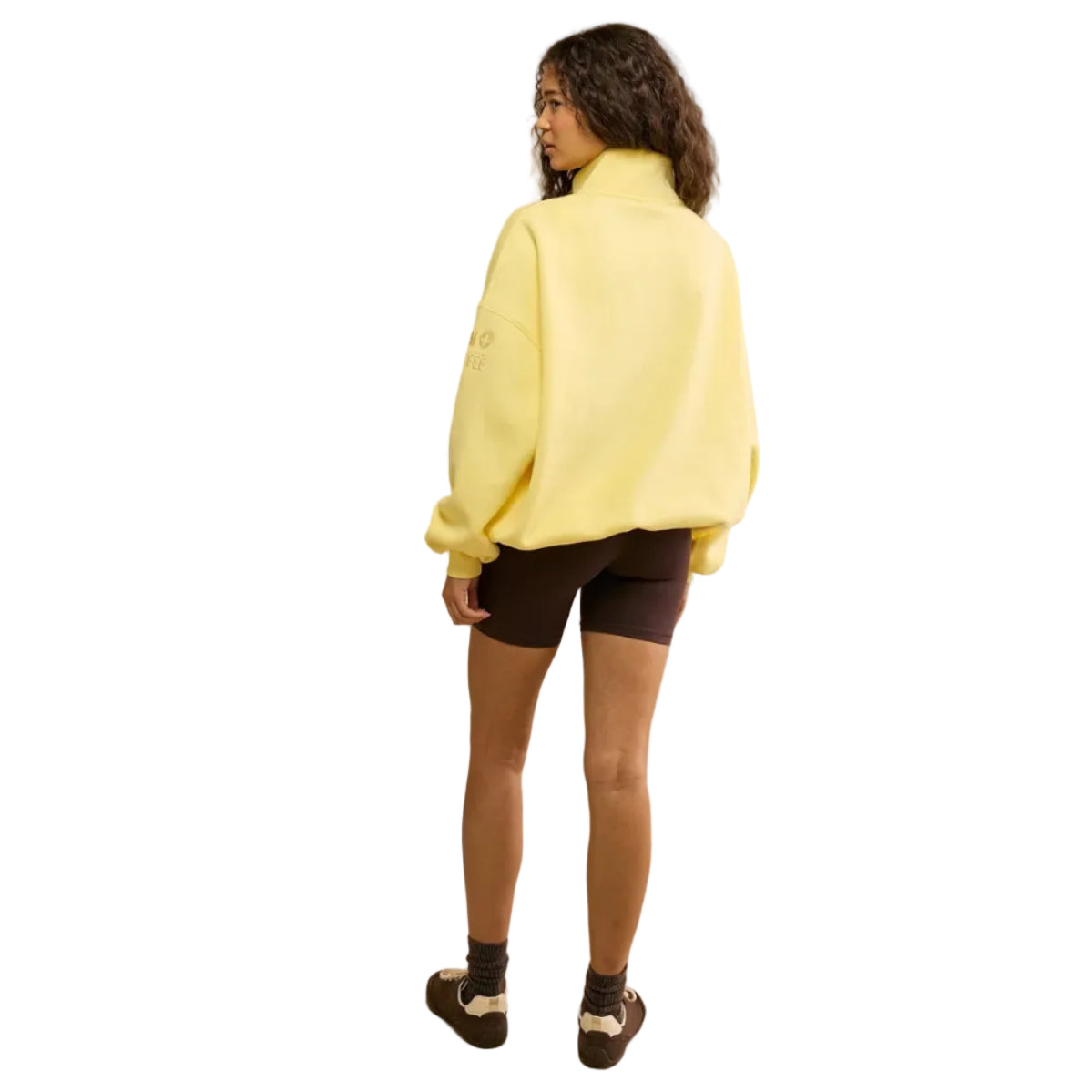 Gym+Coffee women's lemon sorbet Sierra snap collar sweatshirt