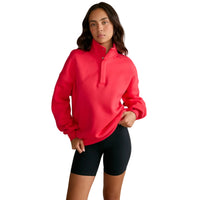 Gym+Coffee women's power red Sierra snap collar sweatshirt