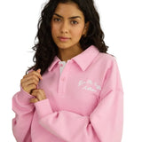 Gym+Coffee women's pink blossom Urban collared sweatshirt