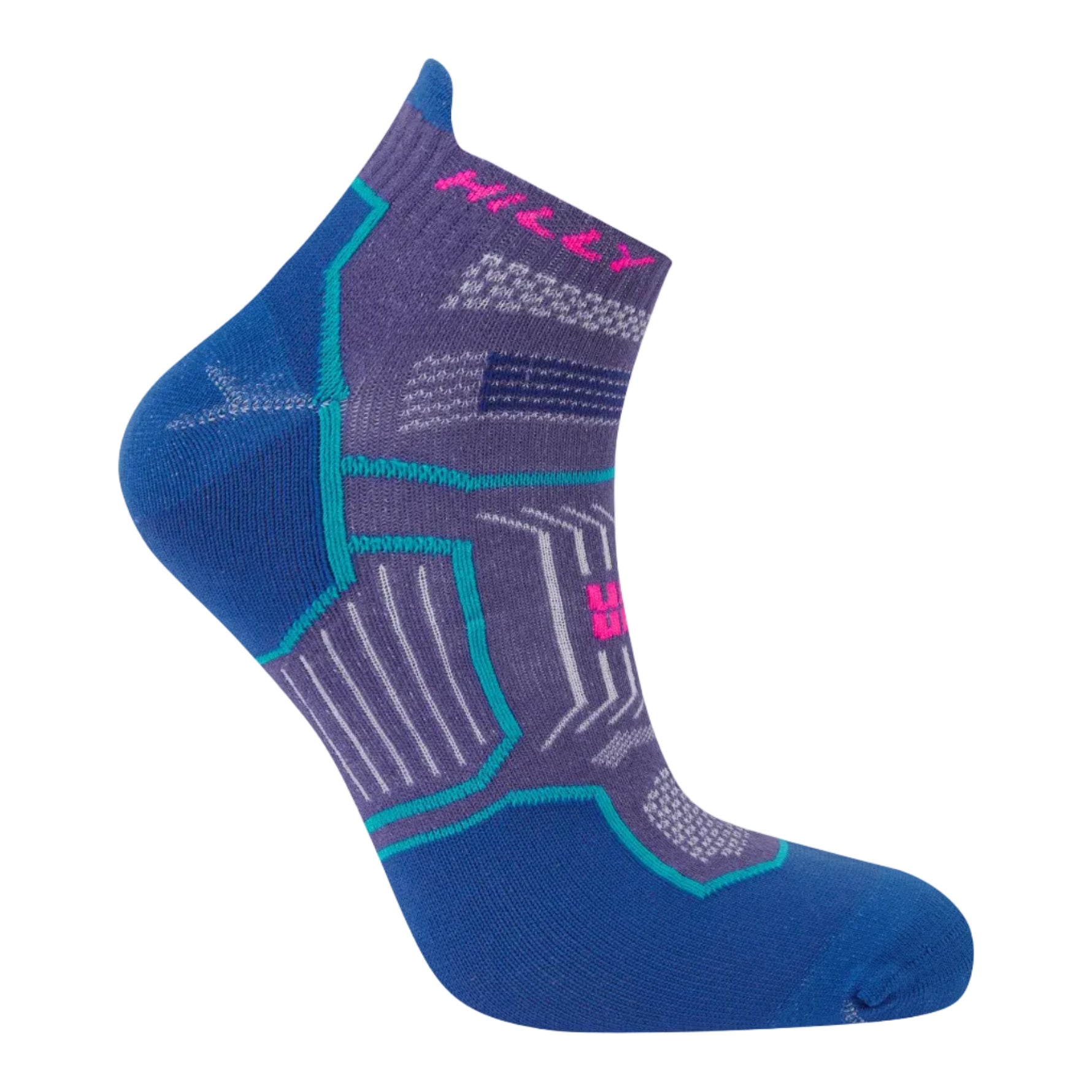 Hilly Unisex Socks Twin Skin Socklet Med Grape/Blue