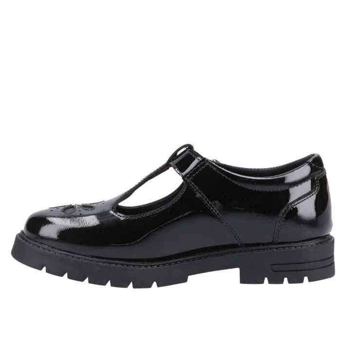 Hush Puppies Girls Senior School Shoe Fiona Patent Black