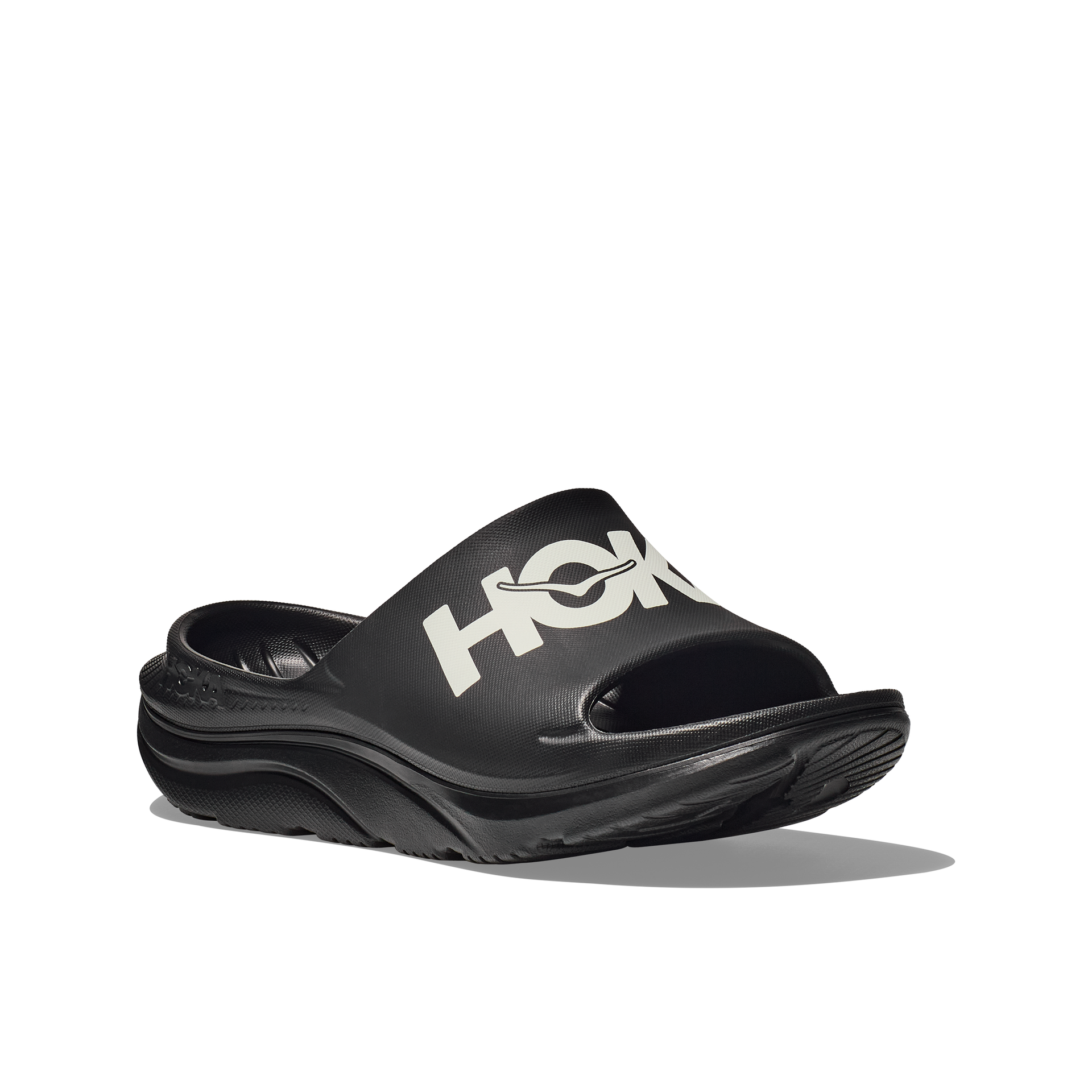 Hoka Ora unisex black and white athletic slides
