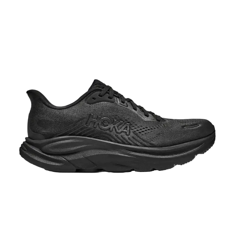 Hoka Clifton 11 men's black wide-fit running trainer