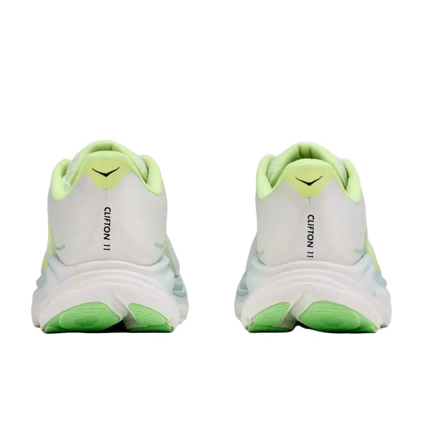 Hoka Womens Trainer Clifton 11 Wide Frost/Neon Yuzu
