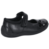 Hush Puppies Jessica Senior girls' black leather school shoe