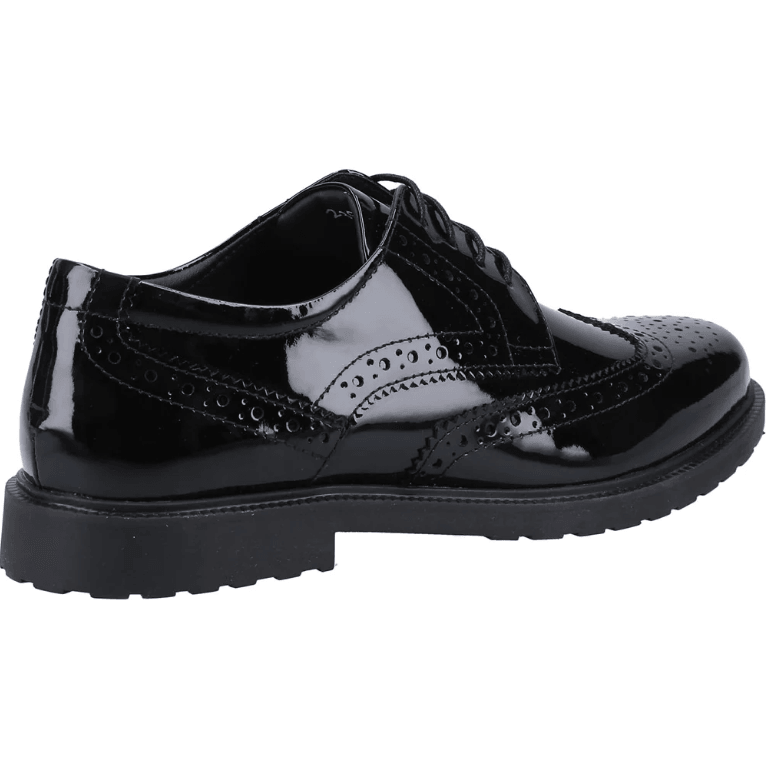 Hush Puppies Womens Verity Brogue Black Patent - Main Image