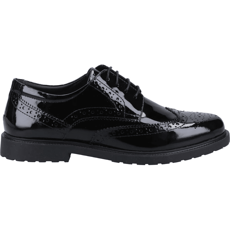Hush Puppies Womens Verity Brogue Black Patent - Donaghys