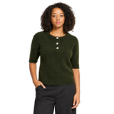 ICHI Fantia Short Sleeve Top Forest Night Melange