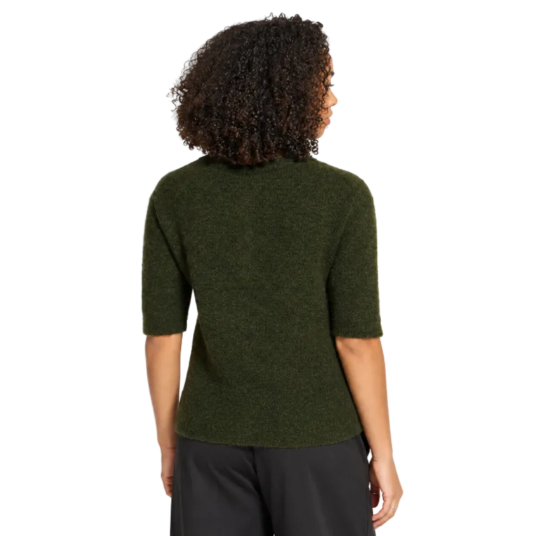ICHI Fantia Short Sleeve Top Forest Night Melange
