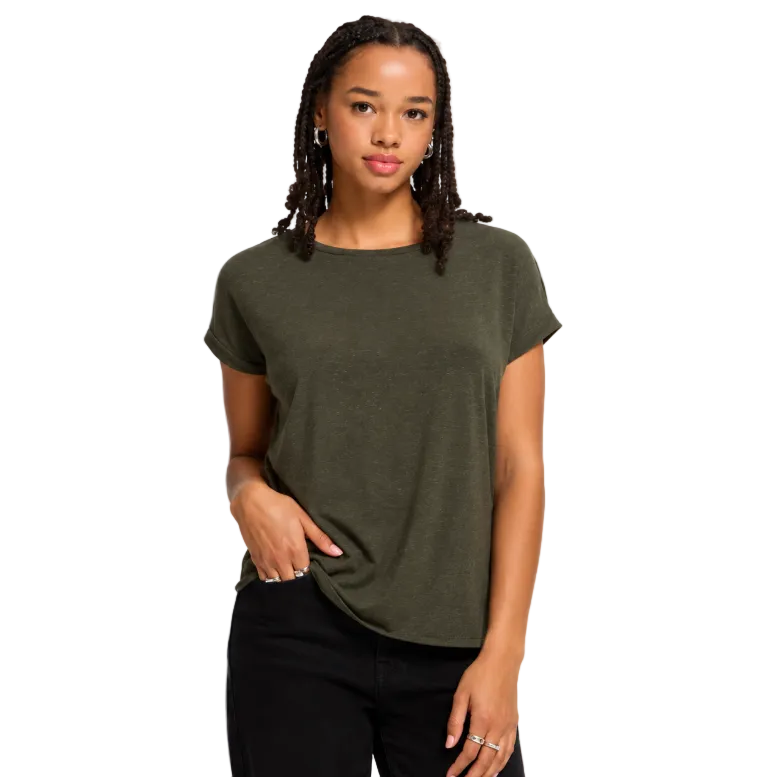 ICHI Hrebel Short Sleeve Top Forest Night