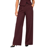 ICHI women's Kate Sus Long Wide Pants Fudge