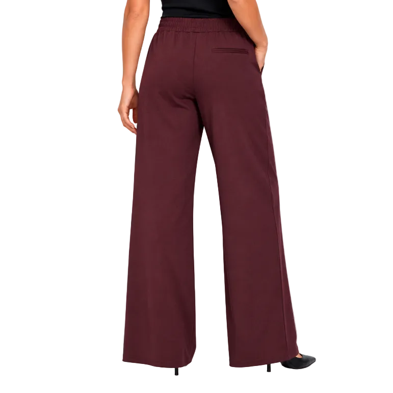 ICHI women's Kate Sus Long Wide Pants Fudge
