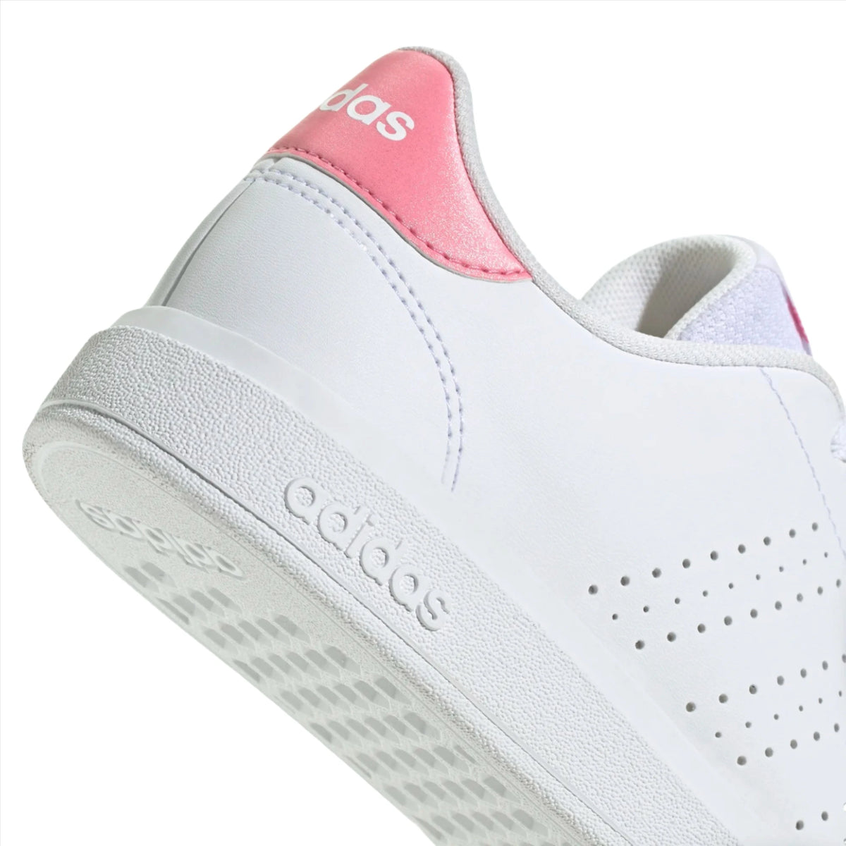 Adidas Girls Trainer Advantage Base 2.0 J White Pink Black Donaghys