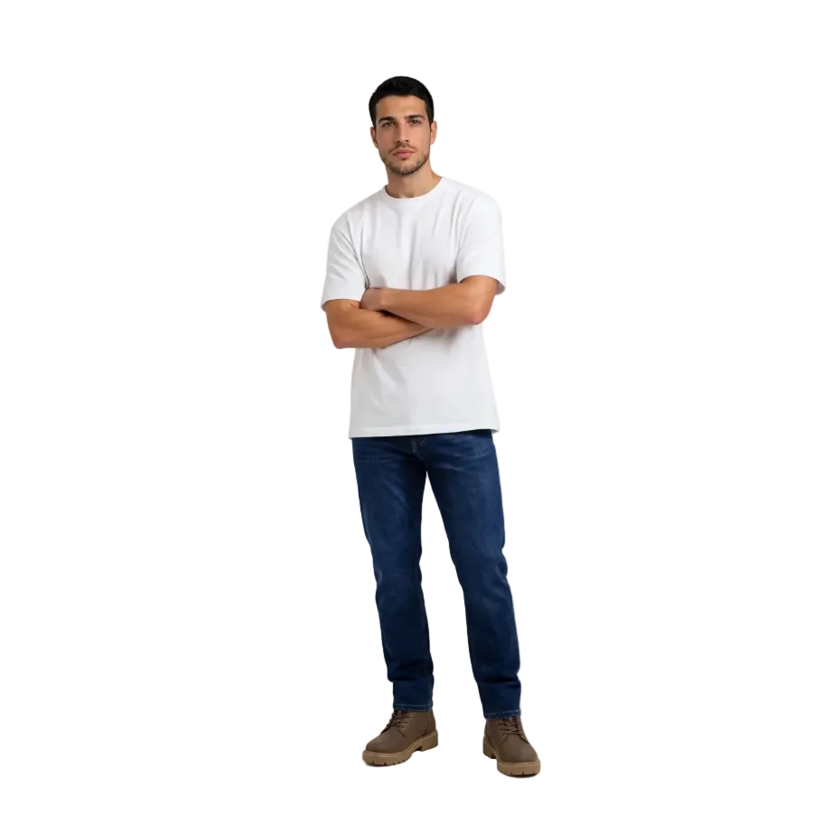 Bugatti men's blue denim jeans with zip