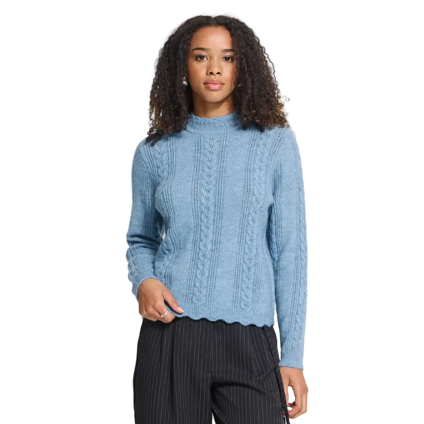 Ichi women's Povoke pullover in Allure blue