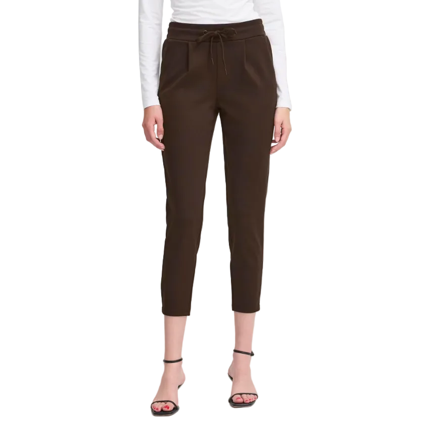 Ichi women's brown tapered trousers