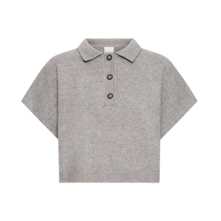 Ichi women's Alize pullover in alloy grey melange