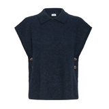 Ichi Womens Vest Ylva Poncho Maritime Blue