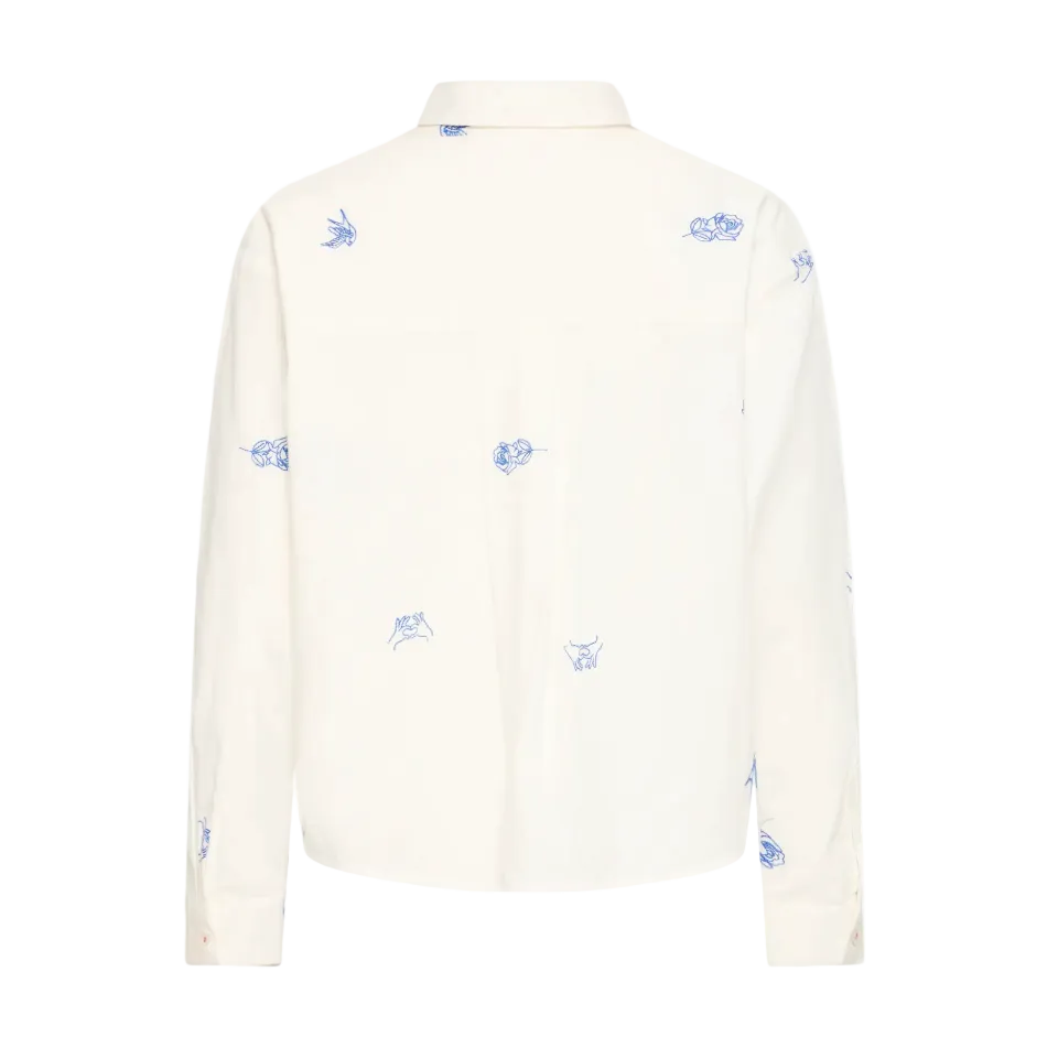 Ichi Womens Shirt Eira Cloud Dancer/Blue