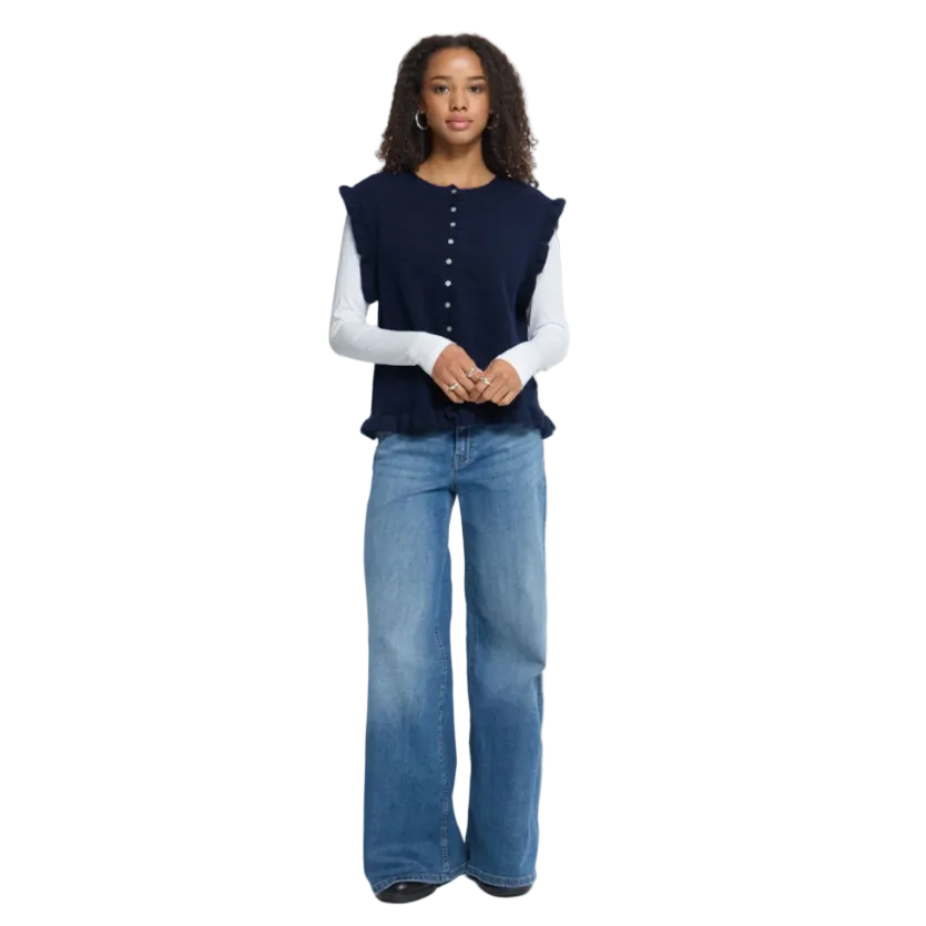 Ichi women's Povoke knit in Total Eclipse navy