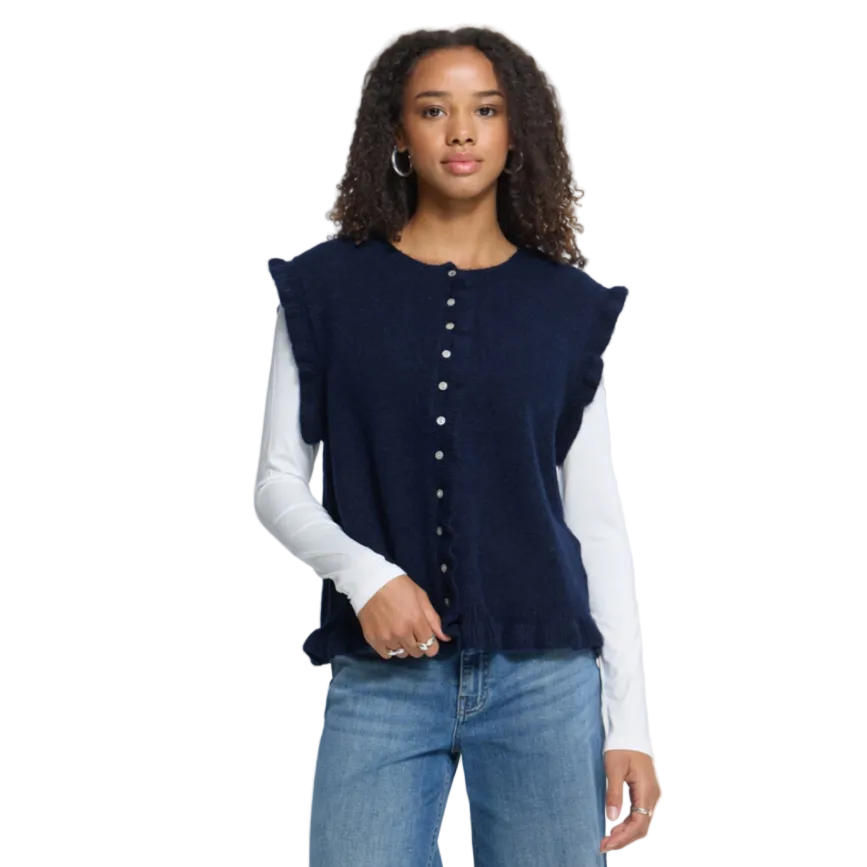 Ichi women's Povoke knit in Total Eclipse navy