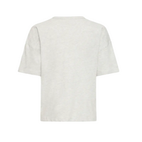 Ichi Womens T-Shirt Madelly SS2 Grey Melange/Blue Bonnet