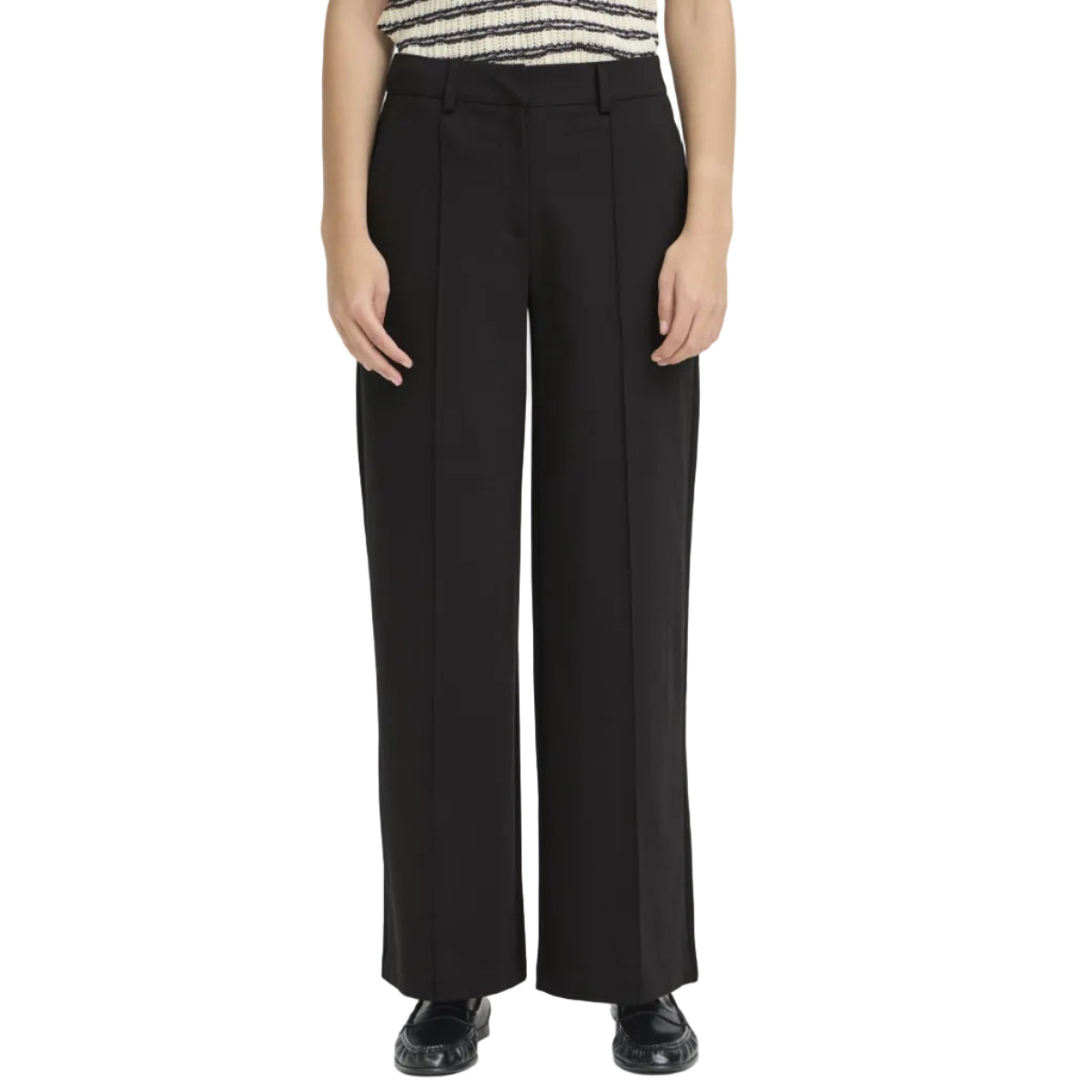 Ichi Womens Trousers Kate Office Wide Black