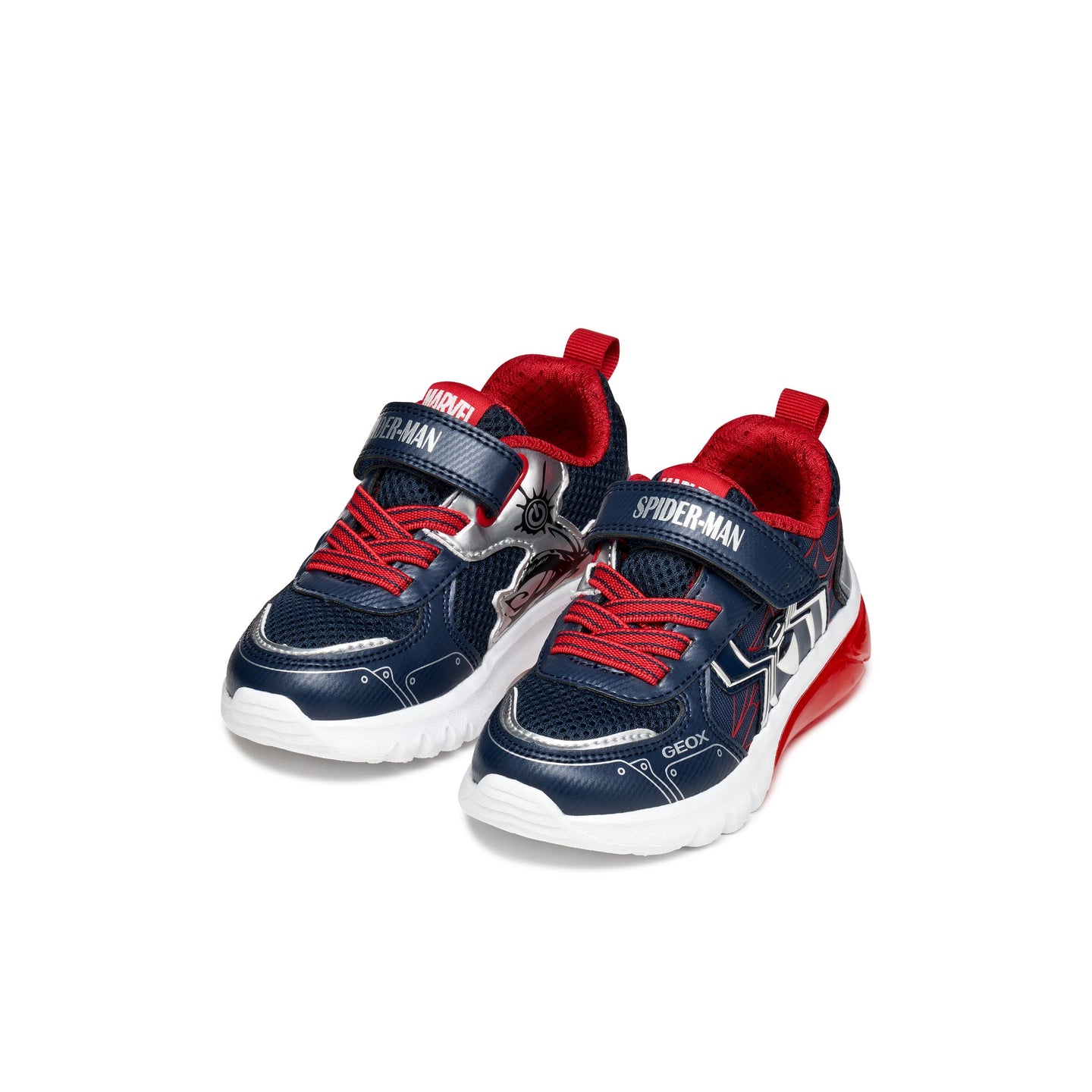 Geox Boys J Ciberdron Trainer Navy/Red