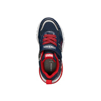 Geox boys' navy and red lace-up trainer