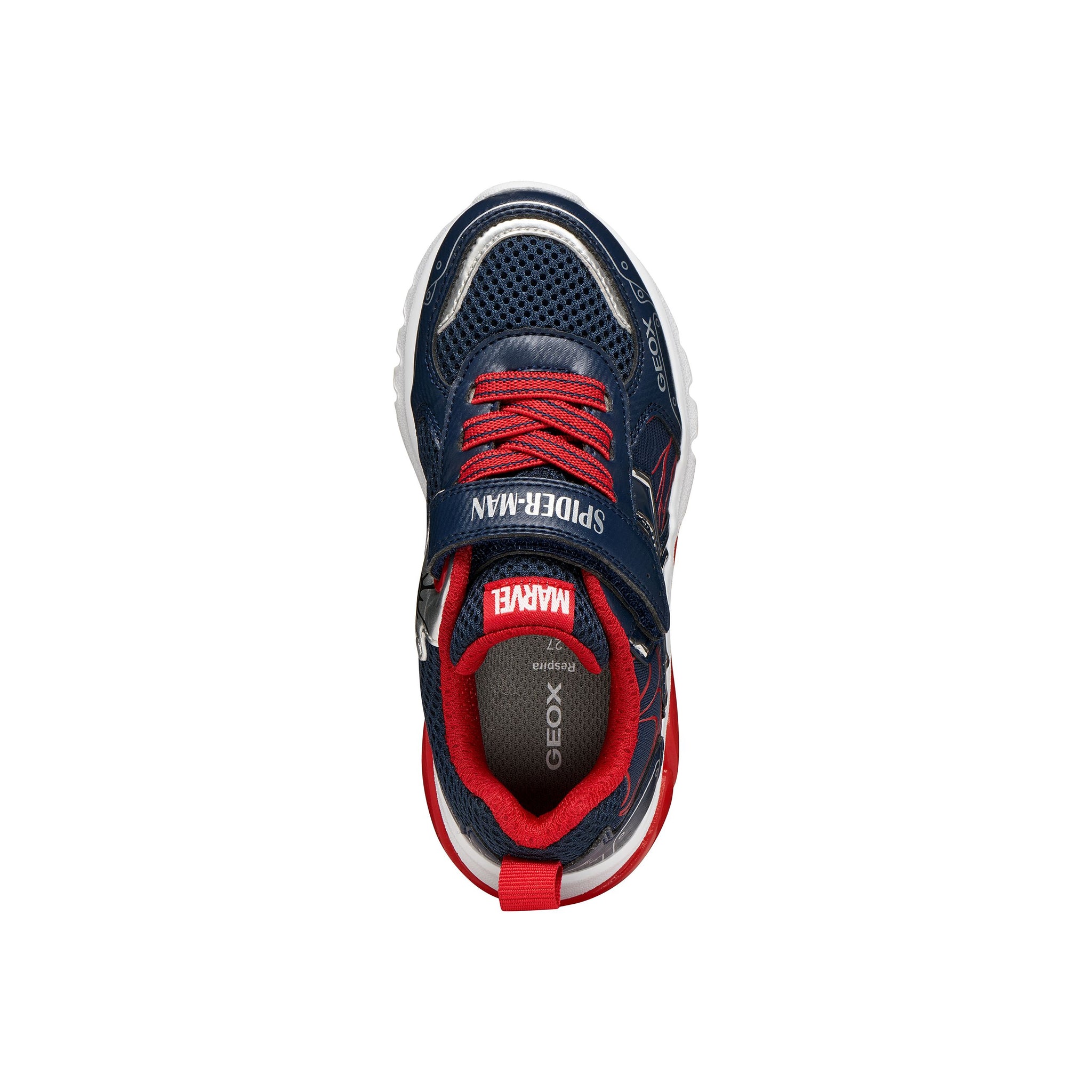 Geox boys' navy and red lace-up trainer