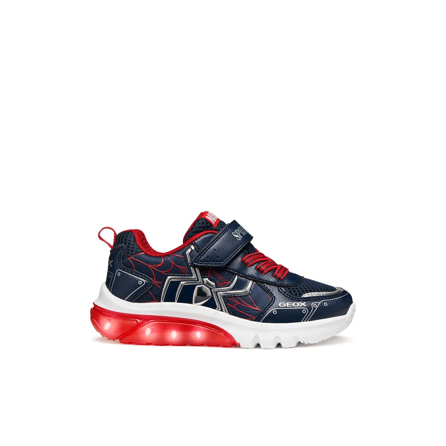 Geox Boys J Ciberdron Trainer Navy/Red