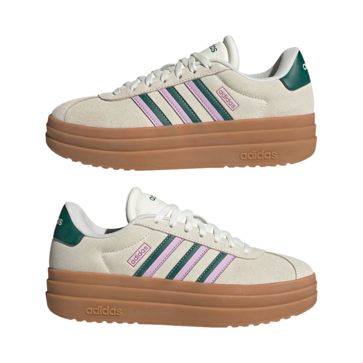 Adidas Womens Trainer VL Court Bold Off White/Collegiate Green/Bliss Lilac