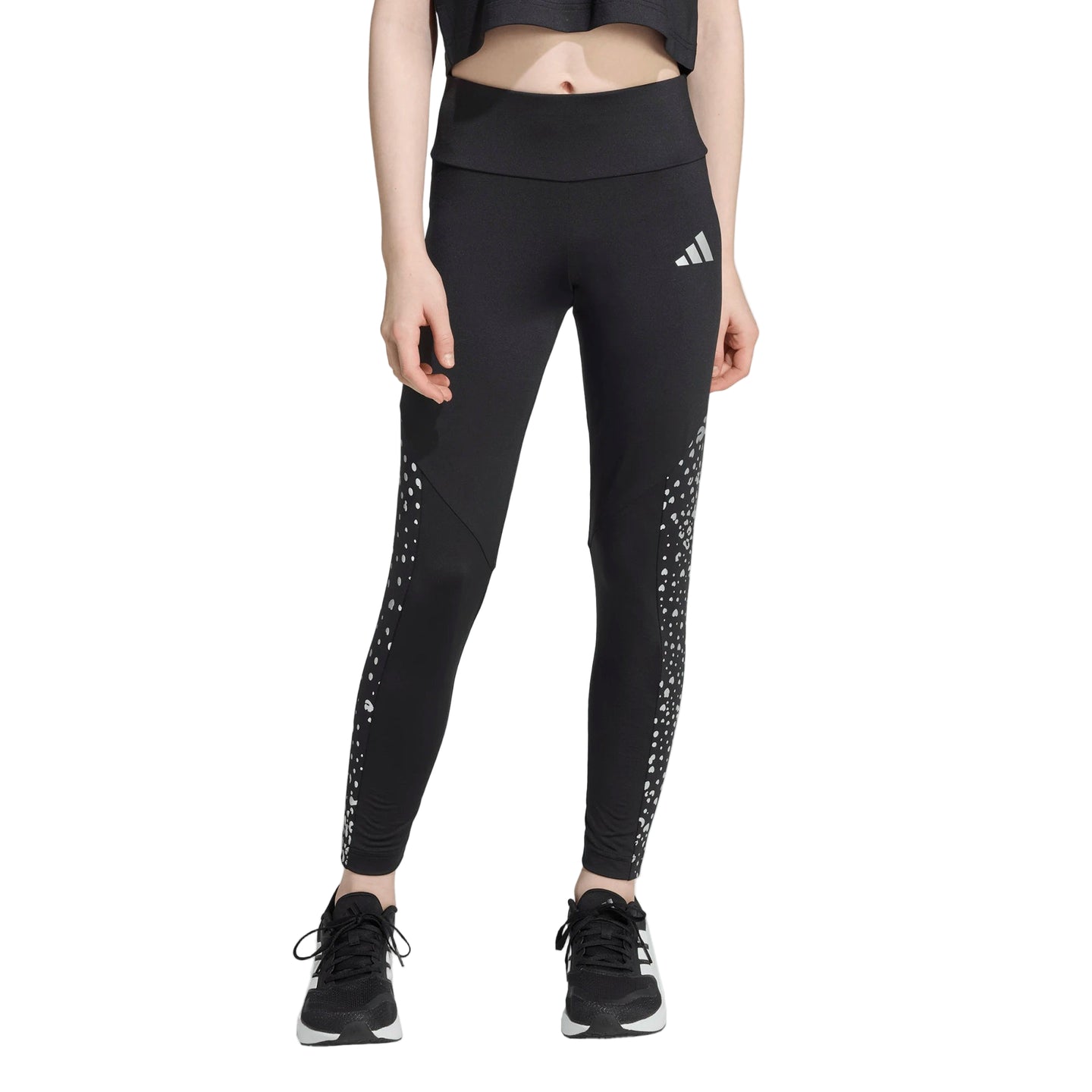 Adidas Girls Leggings JM3843 Black/Silver Metallic