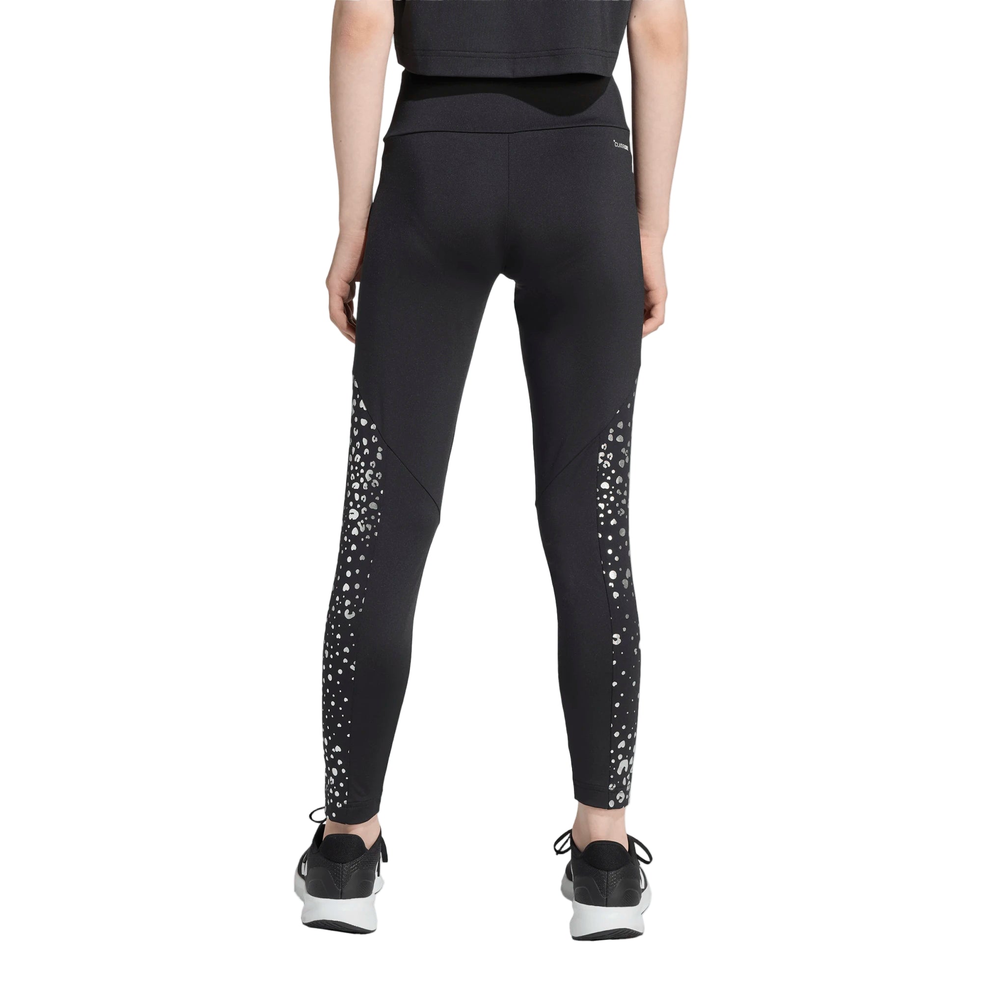Adidas girls' black and silver leggings