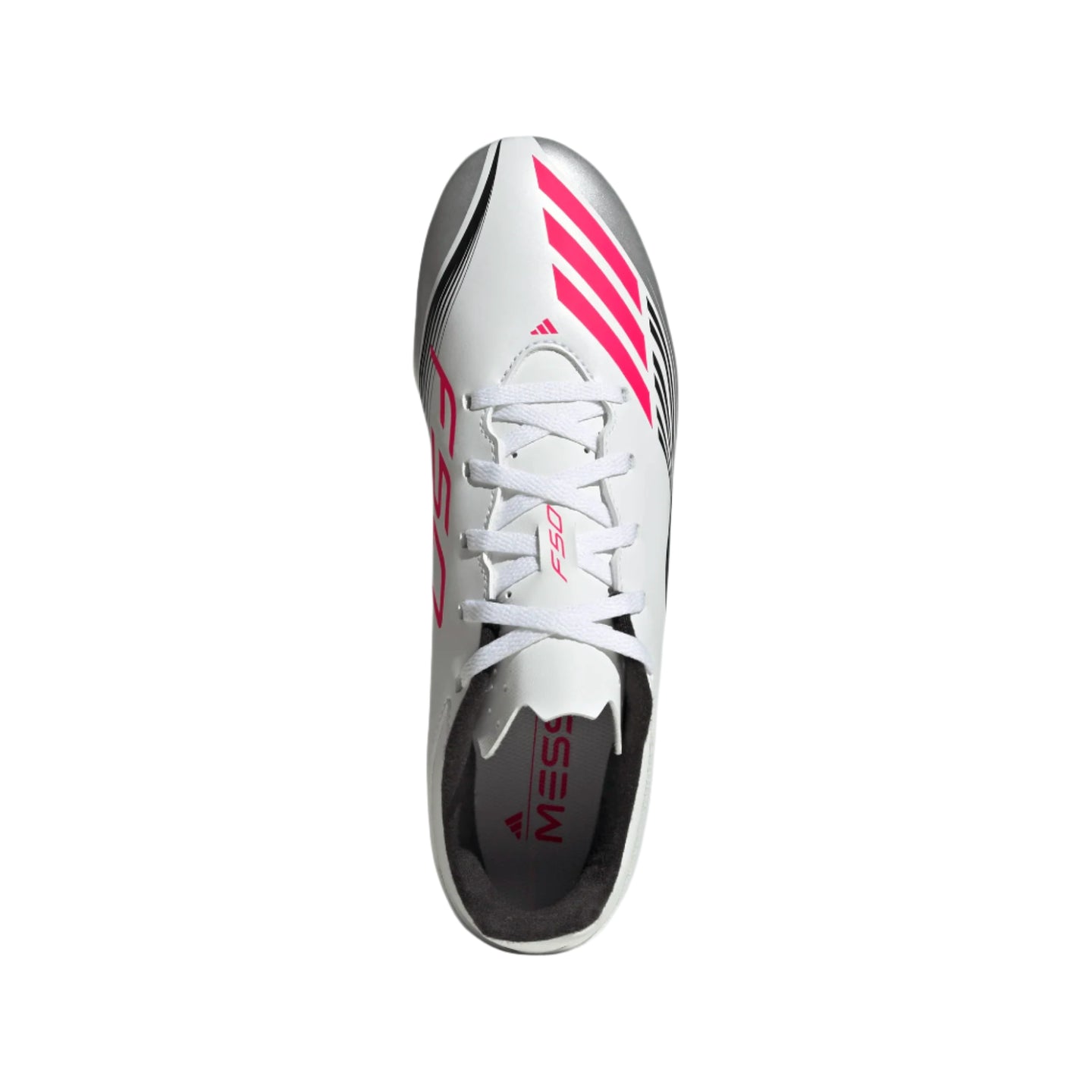 Adidas Adults Football Boot F50 Messi Club FG/MG Cloud White/Lucid Red/Silver Metallic