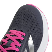 Adidas girls' navy and pink mesh lace-up trainer
