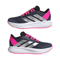 Adidas girls' navy and pink mesh lace-up trainer