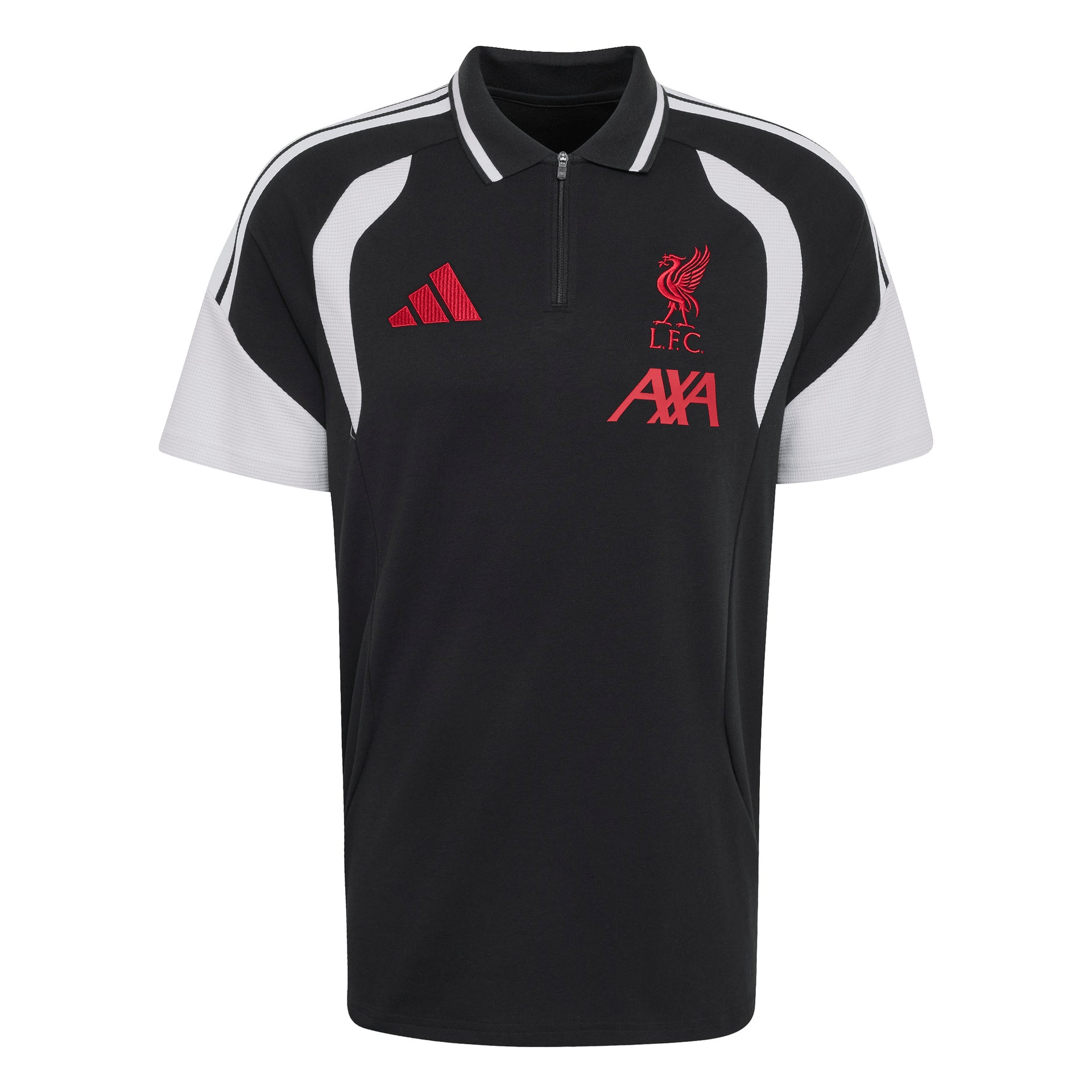 Liverpool FC men's black polo shirt with zip